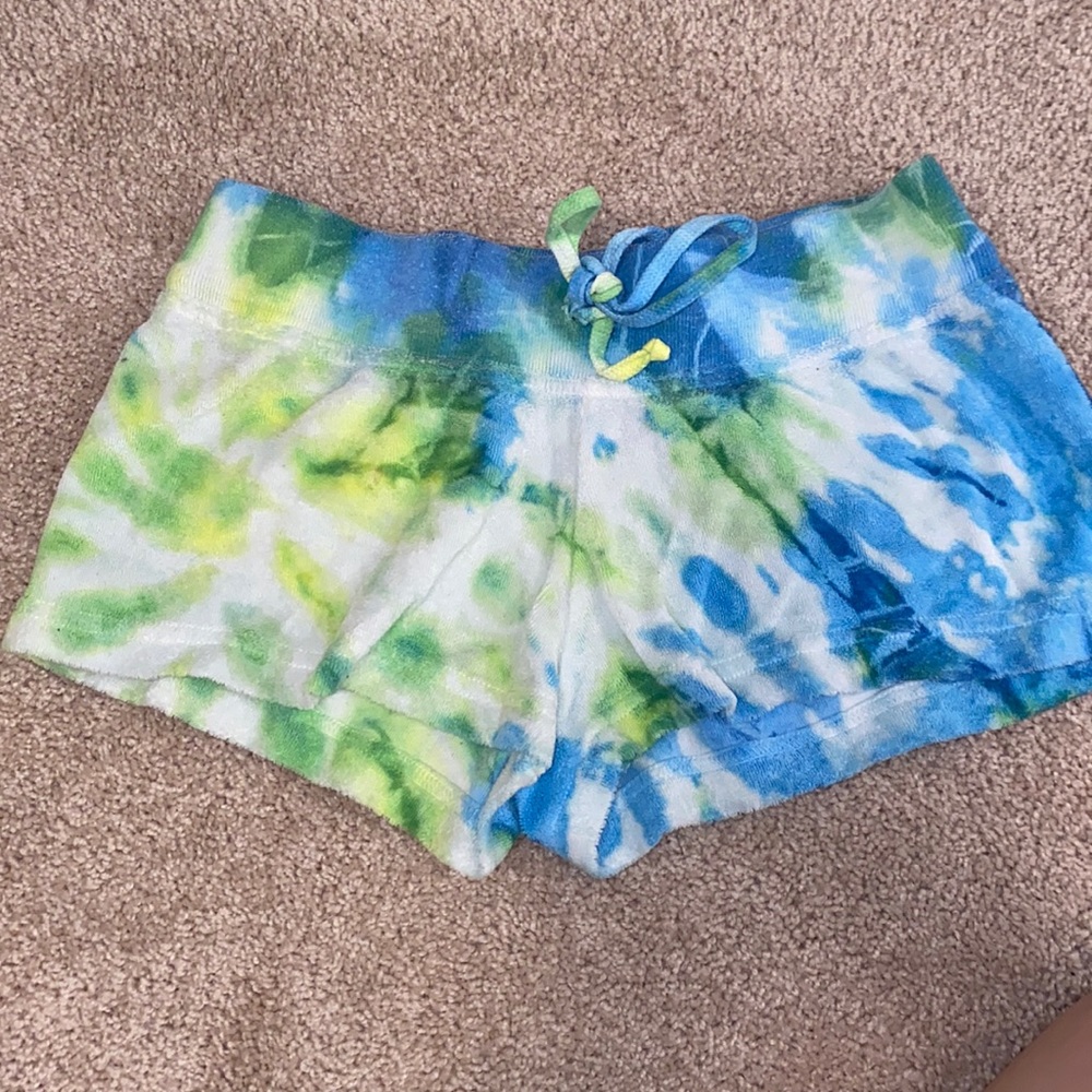 Tie dye hard tail terry cloth shorts